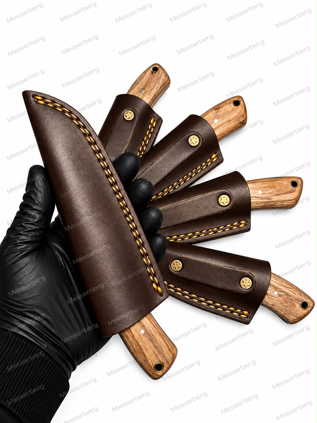 Outdoor-Messer mit Echtholzgriff & Premium-Lederscheide – Klassisches Design