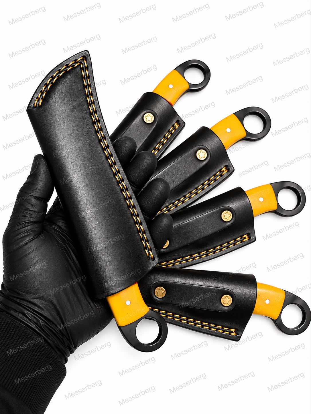 Outdoor-Messer mit Premium-Lederscheide – Handgefertigtes Design